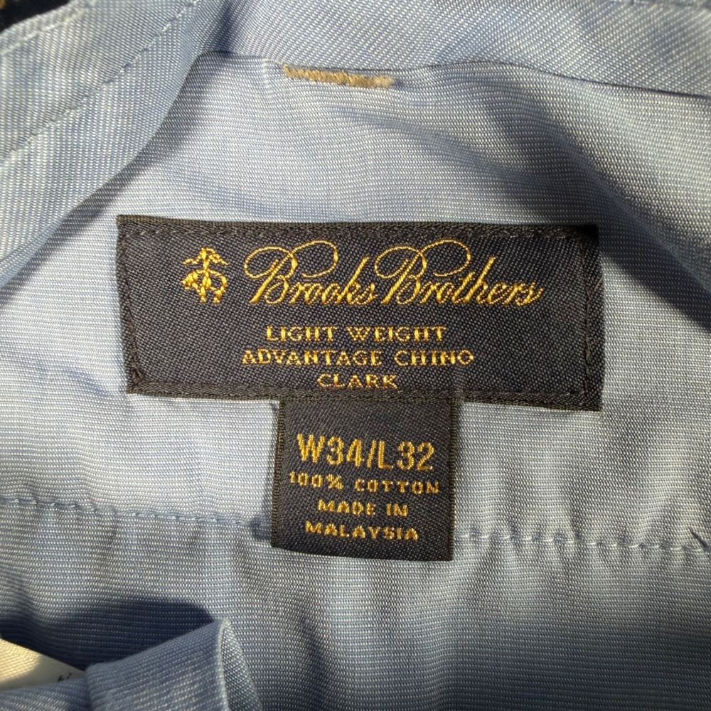 Brooks Brothers Chino Pants Mens 34x32 (FITS 33 X 32) Clark Fit Advantage Cotton - Picture 4 of 8